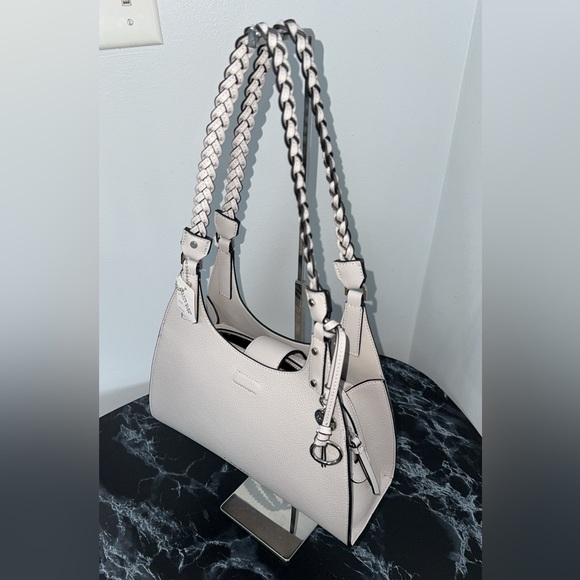 CALVIN KLEIN Shelly Novelty Satchel Women’s Leather Bag Dove Gray AUTHENTIC NEW - Picture 11 of 14